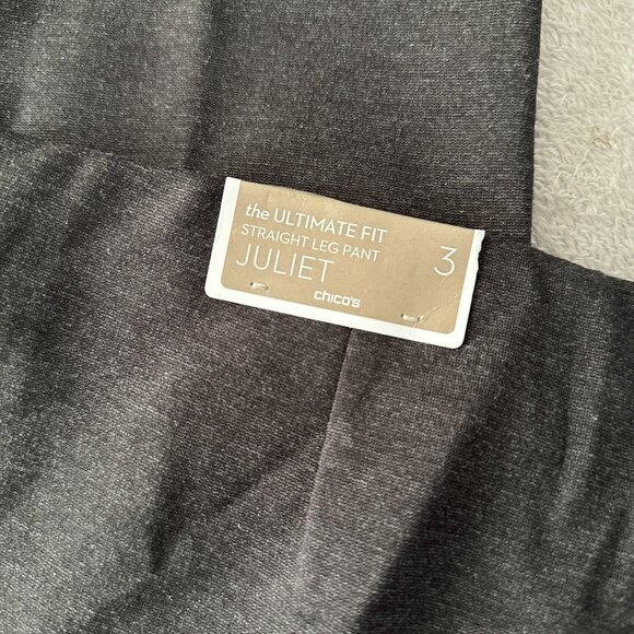 NWT Chico's The Ultimate Fit Juliet Straight Leg Pants 3 US XL 16/18 Gray Ponte - Picture 7 of 7